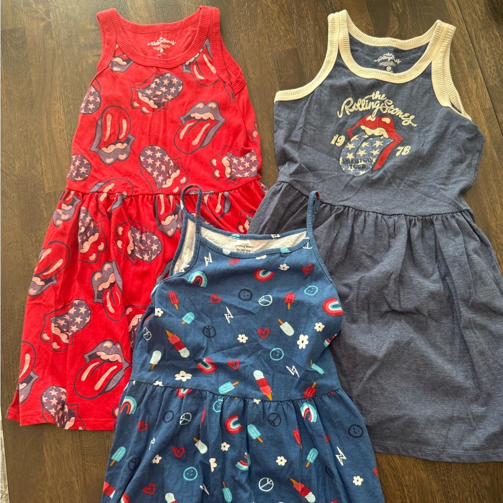 Rolling Stones Kids Dress Set - Red, White and Blue